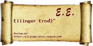 Ellinger Ernő névjegykártya
